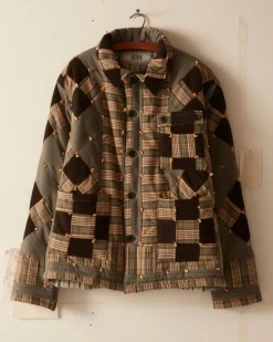 Men BODE Corduroy Nine Patch Quilt Jacket