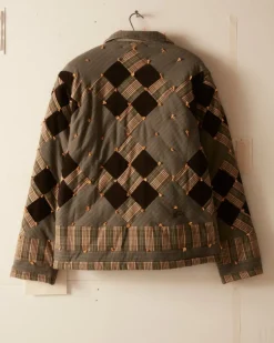 Men BODE Corduroy Nine Patch Quilt Jacket