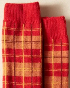 Men BODE County Plaid Socks - Red Multi