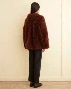 Women BODE Crane Shag Shearling Coat