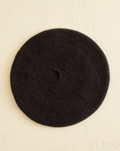 Women BODE Crochet Beret - Black
