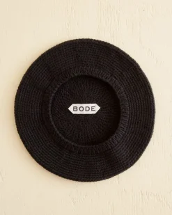 Women BODE Crochet Beret - Black