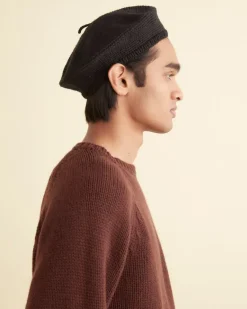 Men BODE Crochet Beret - Black