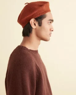 Women BODE Crochet Beret - Tobacco