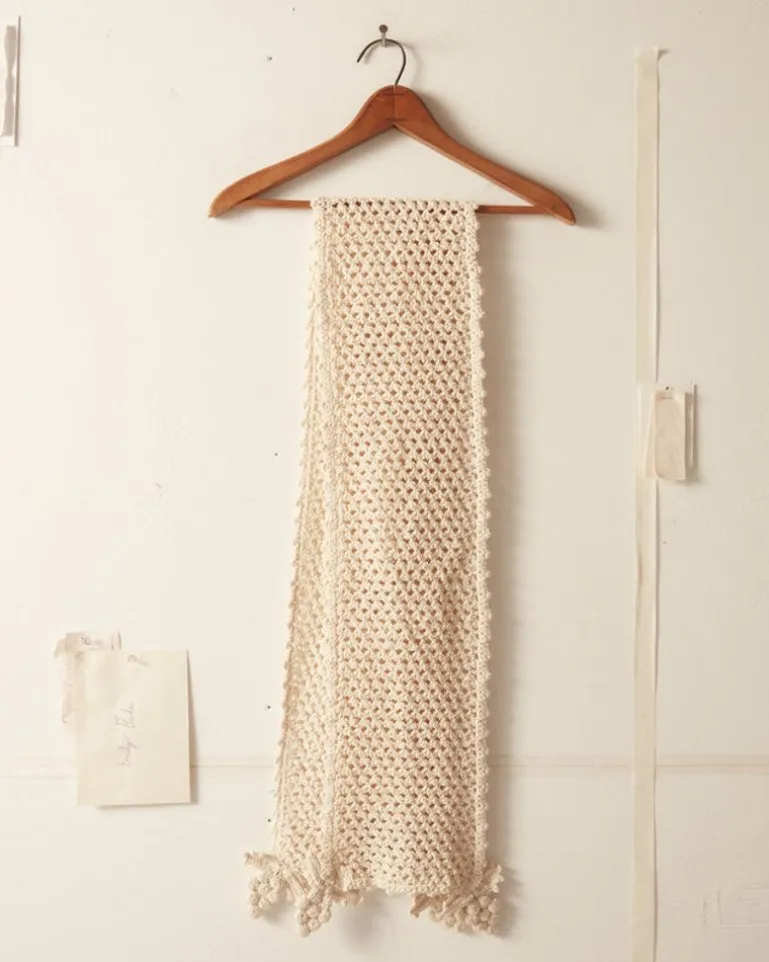 Men BODE Crochet Grape Scarf - Cream