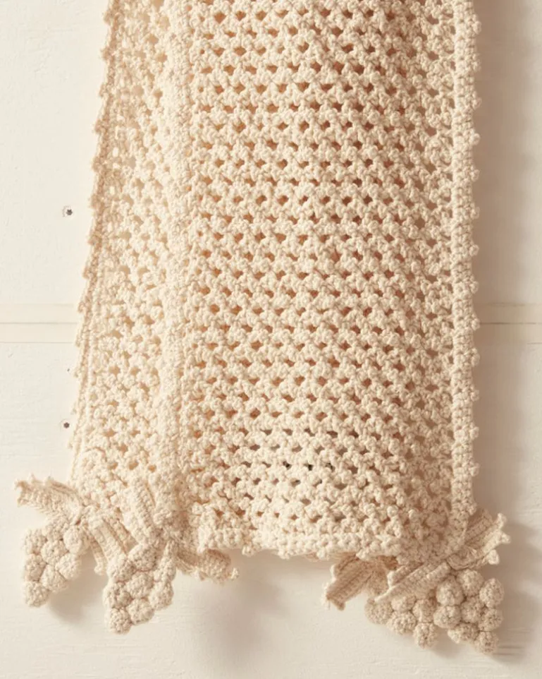 Men BODE Crochet Grape Scarf - Cream