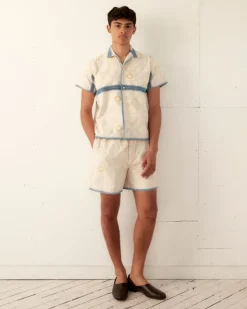 Men BODE Crochet Ladderwork Short Sleeve Shirt