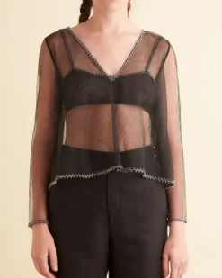 Women BODE Deco Bead Odrira Top