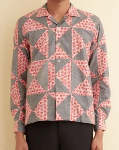 Men BODE Deco Puzzle Patchwork Long Sleeve Shirt