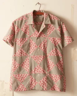 Men BODE Deco Puzzle Patchwork Short Sleeve Shirt