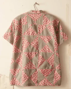 Men BODE Deco Puzzle Patchwork Short Sleeve Shirt