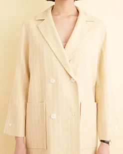 Women BODE Dennis Stripe Worcester Coat
