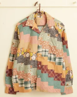 Men BODE Diagonal Square Patchwork Shirt