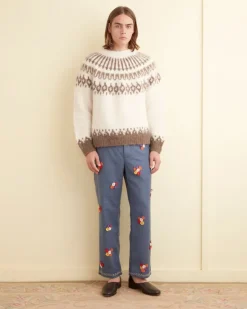 Men BODE Dianthus Applique Trousers