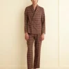 Men BODE Dunham Plaid Double-Breasted Suit Jacket