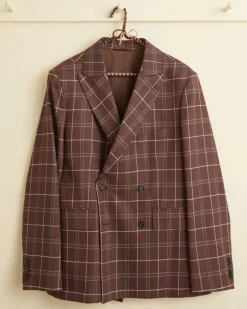 Men BODE Dunham Plaid Double-Breasted Suit Jacket