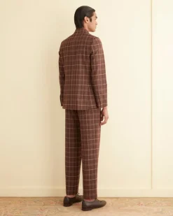 Men BODE Dunham Plaid Double-Breasted Suit Jacket