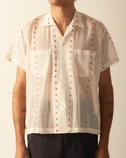 Men BODE Duo Dot Mesh Short Sleeve Shirt