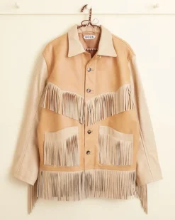 Men BODE Duo Leather Fringe Jacket
