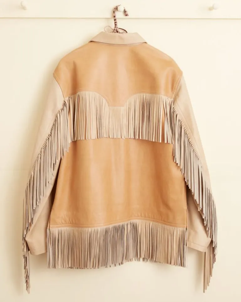 Men BODE Duo Leather Fringe Jacket