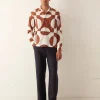 Men BODE Duo Oval Patchwork Long Sleeve Shirt