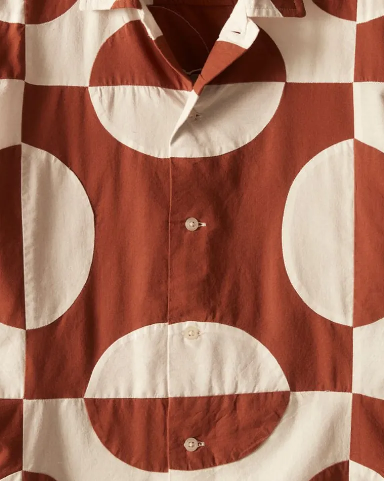 Men BODE Duo Oval Patchwork Long Sleeve Shirt