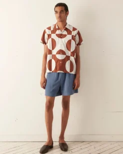 Men BODE Duo Oval Patchwork Short Sleeve Shirt