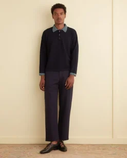 Men BODE Duotone Crepe Polo