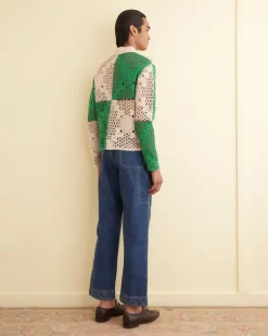 Men BODE Duotone Crochet Overshirt - Green