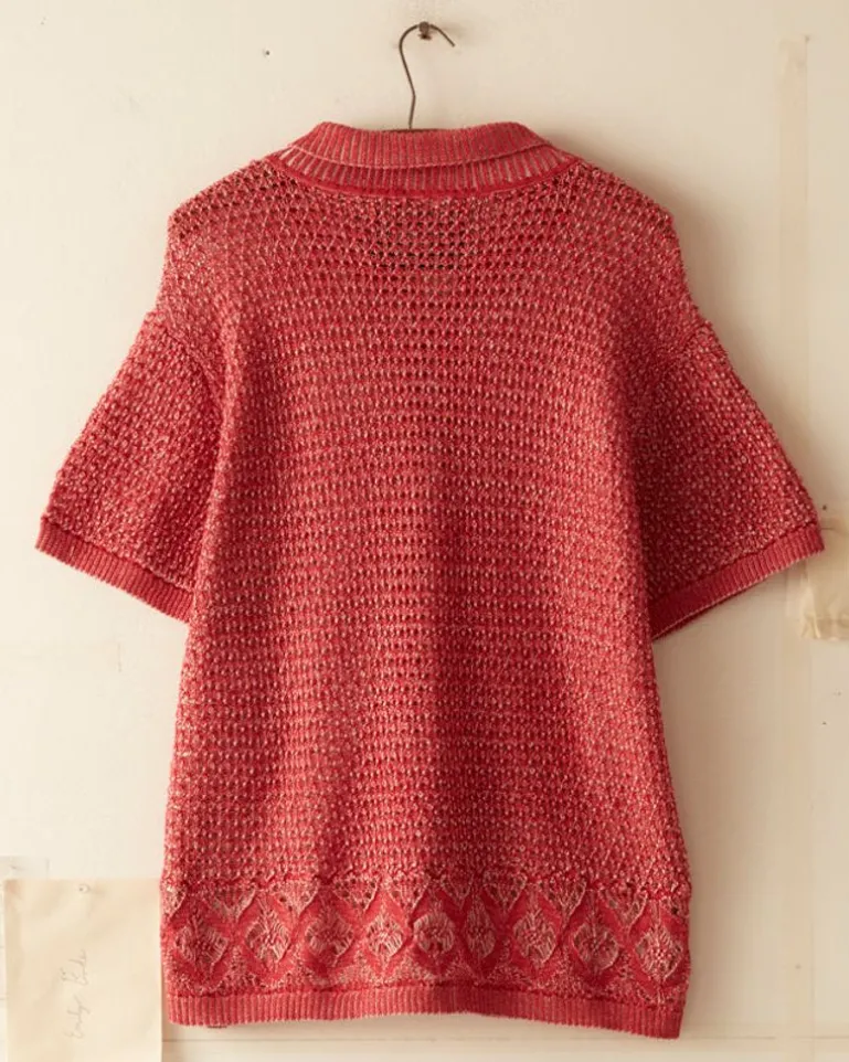 Men BODE Duotone Lace Shirt - Red