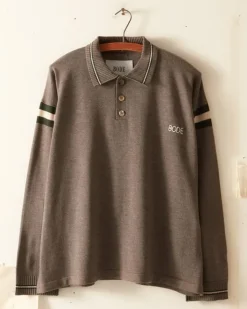 Men BODE Duotone Stripe Cycling Polo - Grey