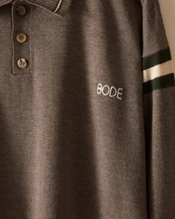 Men BODE Duotone Stripe Cycling Polo - Grey
