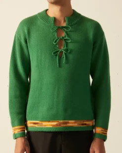 Men BODE Edge Trim Pullover - Green