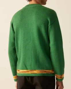 Men BODE Edge Trim Pullover - Green