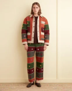 Men BODE Embroidered Autumn Quilt Trousers