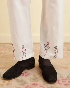 Men BODE Embroidered Blackjack Pajama Pants