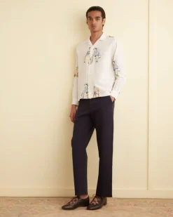 Men BODE Embroidered Buckaroo Long Sleeve Shirt