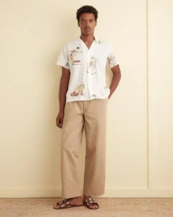 Men BODE Embroidered Buckaroo Short Sleeve Shirt