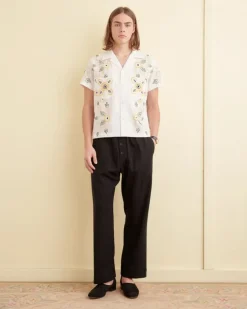 Men BODE Embroidered Buttercup Short Sleeve Shirt