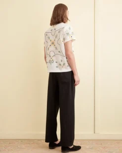Men BODE Embroidered Buttercup Short Sleeve Shirt