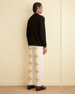 Men BODE Embroidered Buttercup Trousers