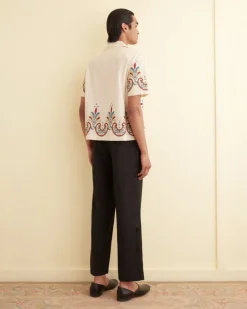 Men BODE Embroidered Carnival Short Sleeve Shirt