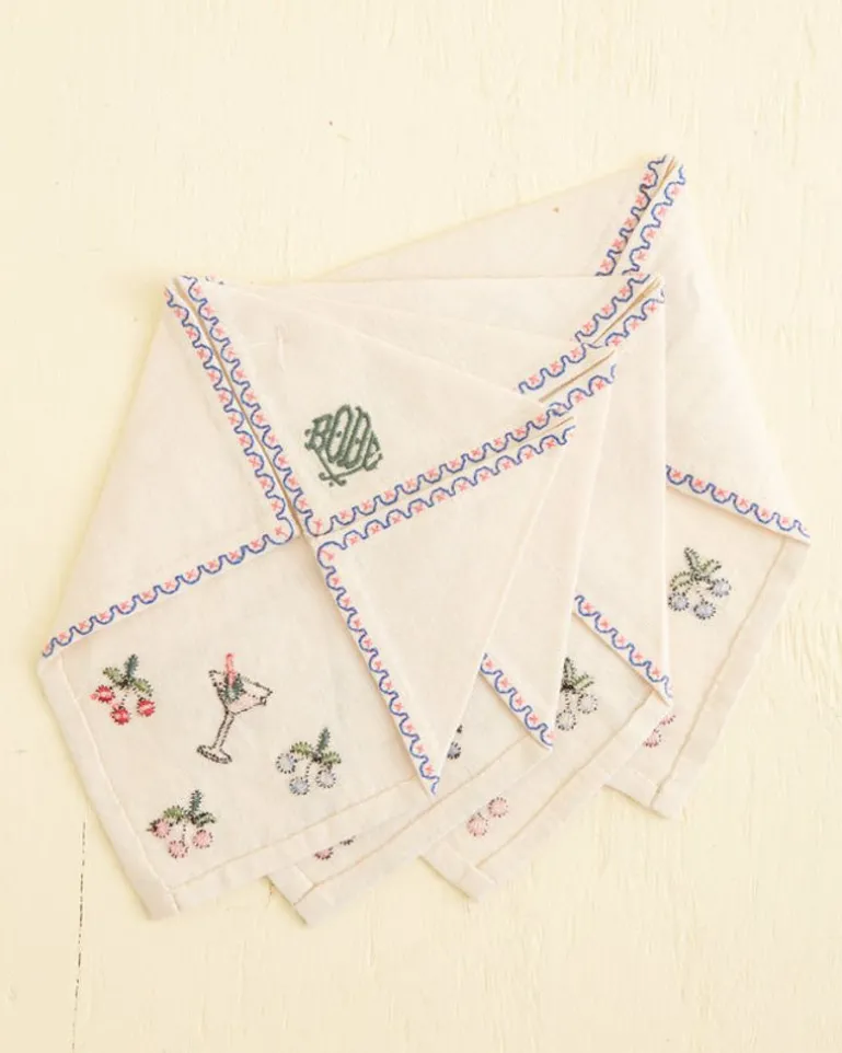 BODE Embroidered Cocktail Napkins