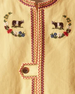Men BODE Embroidered Cow Jacket