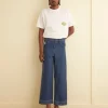 Men BODE Embroidered Denim Knolly Brook Trousers