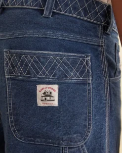 Men BODE Embroidered Denim Knolly Brook Trousers