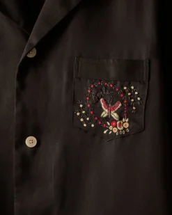 Men BODE Embroidered Leafwing Long Sleeve Shirt