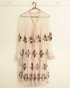 Women BODE Embroidered Suncherry Dress