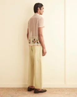 Men BODE Embroidered Suncherry Short Sleeve Shirt