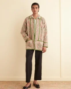 Men BODE Embroidered Trumpetflower Coat